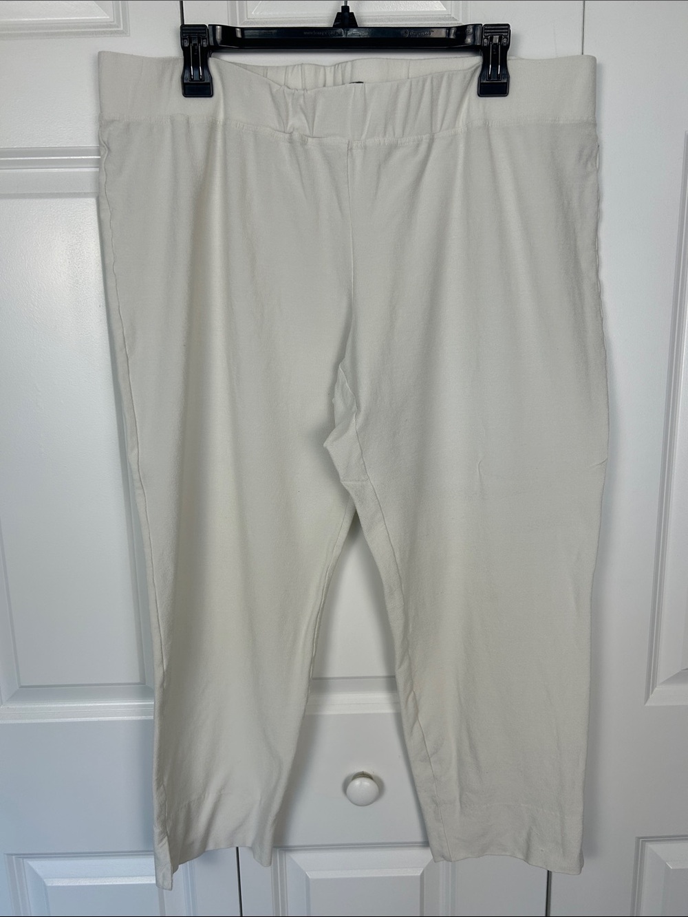 Eileen Fisher Cream Stretch Crop Pants Size XL